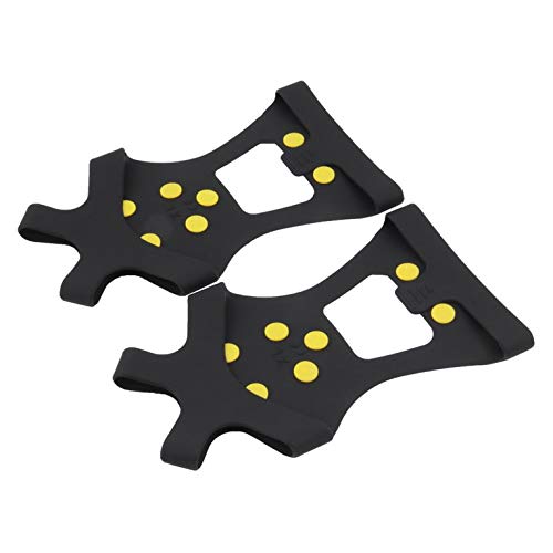 Preisvergleich Produktbild Peepheaven 10 Nieten Anti-Rutsch-Schneeschuhe abdecken dauerhafte Spikes Grips Steigeisen-Klampen -schwarzM