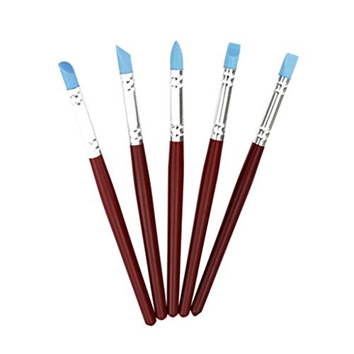 5x Silikonpinsel Gummi-Pinsel Clay Shaper Modellier Werkzeug Pinsel - 7