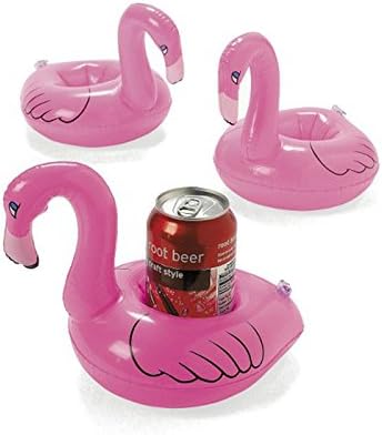 LeScorecor(TM)Cartoon Christmas Red Flamingo Balloons Floating Inflatable Drink Can Pool Bath Toy Cute Holder #EE