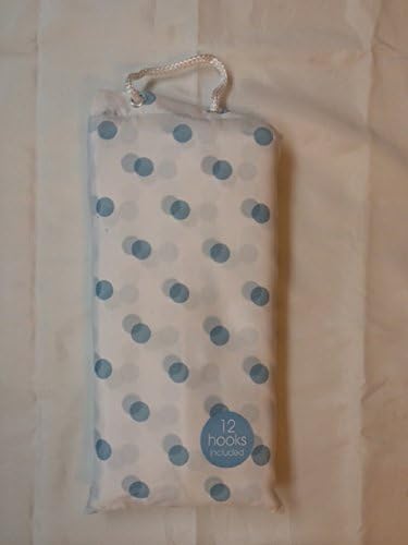 New Shabby Chic Vintage White &amp; Light Blue Circle Pattern Shower Curtain 180x180cm