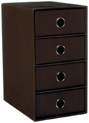 Rössler Soho 4 Drawer Filing Storage Box - Brown