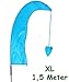 Produktbild 1 Stück _ XL - 1,5 m - Windfahne / Balifahne - " hell BLAU " - mit Fahnenstange - UV-beständig & wetterfest - Windrichtungsanzeige - aus Nylon / Flagge Windrichtungsanzeiger - für Außen - Bali Gartenfahne - Gebetsfahne Umbul Umbulfahne - Dekofahne - Asiafahne - Strandartikel / Bali-Fahne - Gartenfahne - Windspiel - Wimpel - Flaggen - Baliflagge - Tempelfahnen