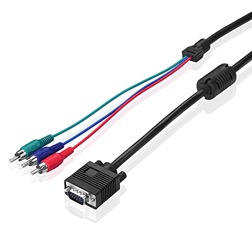 SIENOC VGA zu 3 RCA Component Kabel M/M 1,5m/ 5ft Video Audio AV Kabel schwarz - 2