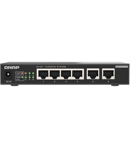 Switch QNAP QSW-1105-5T 5 Ports 2.5GbE - Upgrade Réseau Ultra Rapide, Fanless, Plug & Play Pour Maison Et Bureau