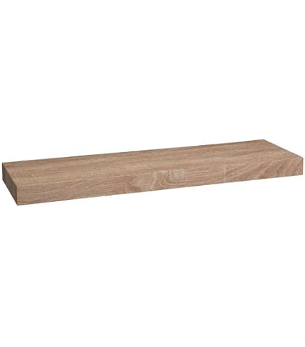 Étagères Murales Modernes En Bois - Lot De 2 Tablettes Chêne 40x22,9cm | Rangement Déco Pour Livres Et Objets