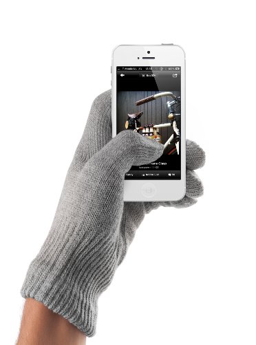 Preisvergleich Produktbild Mujjo MJ-0841 Touchscreen Handschuhe für Apple iPhone (Medium / Large) grau