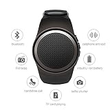 Bluetooth-Lautsprecher-Uhr von Hinmay, tragbarer Mini-Lautsprecher, multifunktional, Bluetooth, Sport, Lautsprecher, TF-Karte, MP3 Musik-Player, UKW-Radio, Handsfree, Selfie
