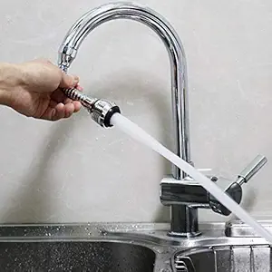 Money Plus (MP) urbo Flex 360 Degree Flexible 6 Inch Extension Stainless Steel Jet Stream/Water Saving Faucet (Plastic)