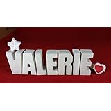 Beton, Steinguss Buchstaben 3 D Deko Schriftzug Namen VALERIE als Geschenk verpackt! Ein etwas ausgefallenes Geschenk zur Geburt, Taufe, Geburtstag oder auch zu anderen Anlässen.