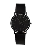 SIX Unisex-Uhr, verstellbares Armband, rundes Ziffernblatt, matt, schwarz (274-373)