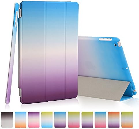 Aiyopeen-iPad Mini 2/3 Case Rainbow Series Smart Cover Transparent Back Cover Ultra Slim Light Weight Auto Wake up/Sleep Function Protective Cover for Apple iPad Mini 2/3+Screen Protection +ipad stylus[blue+purple]