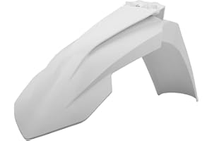 POLISPORT 8574200009 - Guardabarros delantero réplica OEM fabricado en plástico brillante duradero y resistente compatible con motocicletas KTM en color blanco