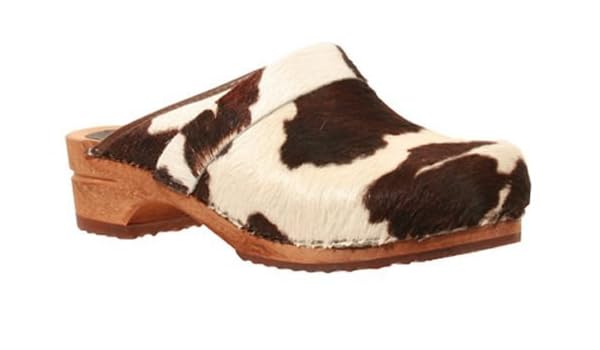 cow print clogs