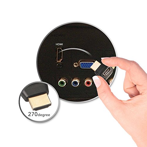 UBest 3x HDMI 270° Winkeladapter 19pol / HDMI-Stecker auf HDMI-Buchse – VERGOLDETE Kontakte Schwarz - 3