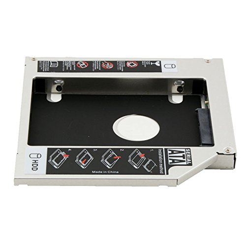 GUOM 9,5mm SATA HDD SSD Hard Drive Caddy SATA Laufwerkschacht SSD Einschub Festplattenrahmen mit SATA Interface für zweite Festplatte HDD oder SSD HP ASUS Acer Dell Lenovo Laptops - 3