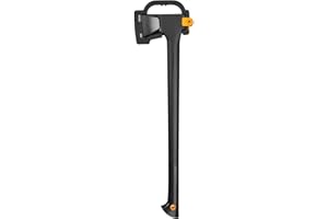 Fiskars Splitting Axe L, Solid, With protective cover, Non-stick coated, Steel/Plastic and Glass fibre handle, Black/Orange, A19, Length: 6.5 cm, 1.6 kg, 1052044