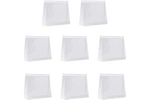 BUJINGYUN Mini petite trousse de maquillage en PVC transparent avec fermeture éclair pour les vacances, les voyages, la salle de bain et l'organisation de trousse de maquillage étanche, 8 pièces.