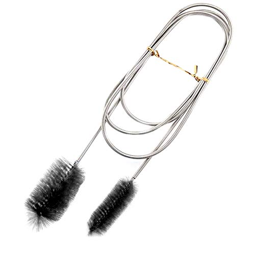 GETIT72 Flessibile in Acciaio Inox Spazzola di Pulizia, Pulizia Doppio Contenitore Filtro Tubo Tubo Spazzola per Acquario (90 CM, Nero)