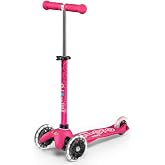 Micro Mini Deluxe Led 3 Tekerlekli Scooter Pembe, 1-5 Yaş, LED Işıklı Scooter, 50 Kg Taşıma Kapasitesi