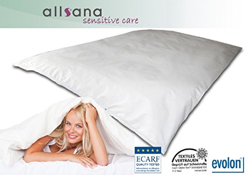 Allsana Allergiker Deckenbezug 135x200 cm Allergie Bettwäsche Anti Milben Encasing Milbenschutz für Hausstauballergiker TÜV getestet