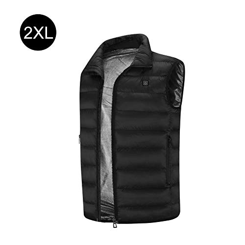 perpetualu Smart Heating Vest Men - Chaleco térmico Recargable por USB, Negro, XX-Large