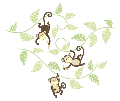 Preisvergleich Produktbild Wallpops Wanddekoration mit Affenmotiv, selbstklebend