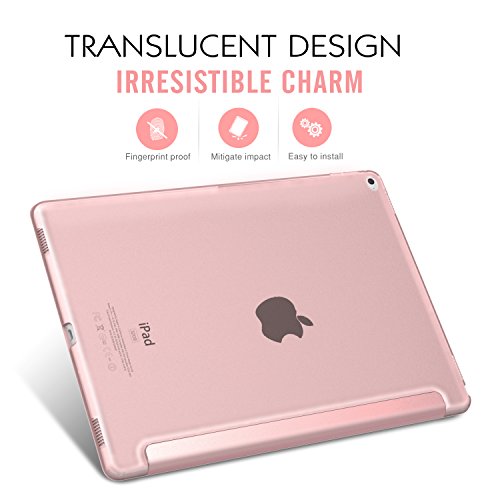 MoKo Hülle für iPad Pro 12.9 – Ultra Lightweight Slim PU Leder Tasche Schutzhülle Schale Smart Shell Case mit Auto Schlaf / Wach Funktion und Standfunktion für Apple iPad Pro 12.9 Zoll Tablet, Rose Gold - 2