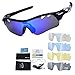 Produktbild Lafeil Sportsonnenbrille Damen Damen Herren Outdoor Sport Sonnenbrillen Fahrrad Polarisierte Reitbrille Winddicht Augenschutz Fischerei Brille Schwarz Silber
