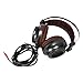 Produktbild Gaming Headset EarphoneLED Licht Stereo Hallo-Fi-Kopfhörer MP3 mit Mikrofon Padded Earcupsfor Computer PC Laptop (Schwarz)