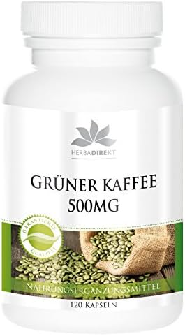 Herbad Irekt Green Coffee Extract with 45% Roe Chlo Acid 3% Caffeine, 120 Caps, 500Mg Vegi 72 g Pack of 1