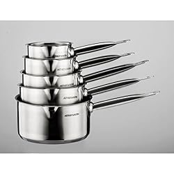 Série de 5 casseroles inox 12/14/16/18/20 cm professionnelle Arthur Martin