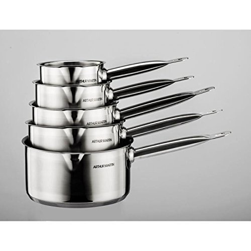 Série de 5 casseroles inox 12/14/16/18/20 cm professionnelle Arthur Martin