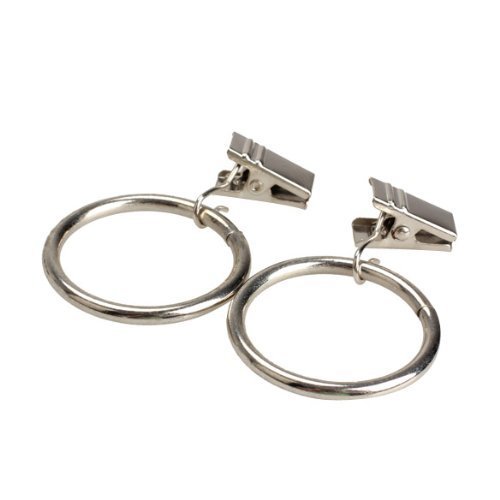 KEEKA 30 Stk. ø 32 mm Edelstahl Gardinenstange Gardinenringe Vorhangringe mit Cliper (Silber) - 2