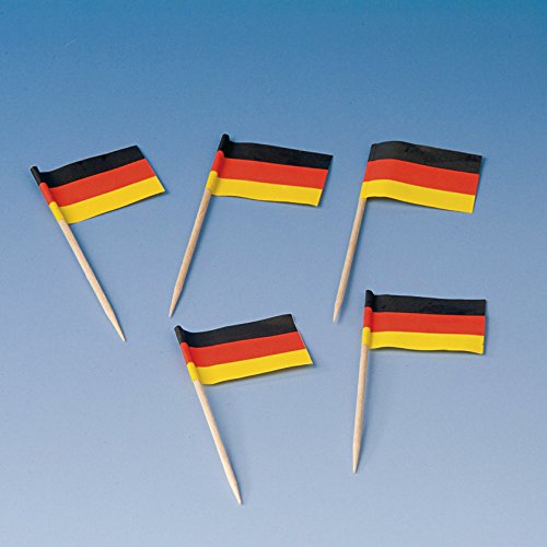 200 Flaggenpicker * DEUTSCHLAND * // Party deutsche Farben Schwarz Rot Gold Gelb Weltmeisterschaft Fussball Holzpicker Deko WM 2014 Germany