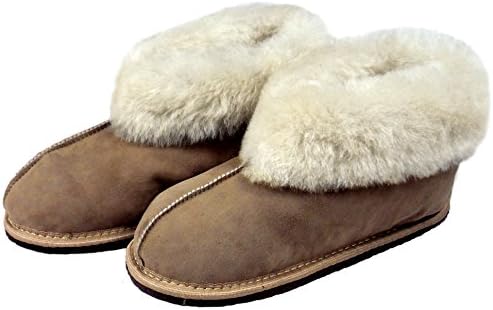 AM artmoda Sheepskin Slippers for Kids Unisex Bootees for Girls and Boys Leo &amp; Lea Brown milk &amp; coffee Size: 2 Adult