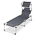 Produktbild Sekey Aluminium klappbar Sonnenliege mit Dach XXL,210 x 38 x 70 cm Grau