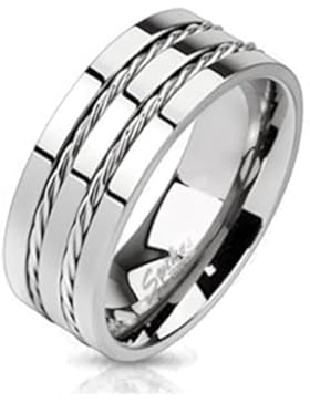 Paula & Fritz® Titan Ring silber Double Wire verfügbare Ringgrößen 57 (18) – 69 (22) R-TM-3682