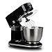 Produktbild Excelvan Küchenmaschine 1000W 5,5L Edelstahl-Rührschüssel mit Spritzschutz Deckel und 3 Mischanbau-Rührbesen Knethaken und Schneebesen Schwarz