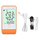 HOHE STABILITÄT & GENAUIGKEIT -- Temperaturbereich:- 40~+80°C, Genauigkeit: +-0.5°C; Feuchtigkeitsbereich: 10%~99%RH, Genauigkeit: +-3%RH, 100% RISIKOFREIE ZUFRIEDENHEITSGARANTIE