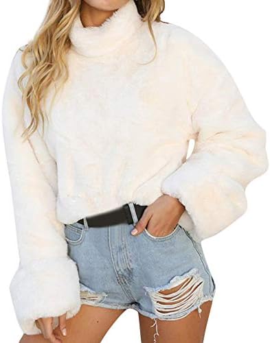 Innerternet Women Sweater Warm Sweatshirt Long Sleeve High Neck Pullover Blouse Long Shirts