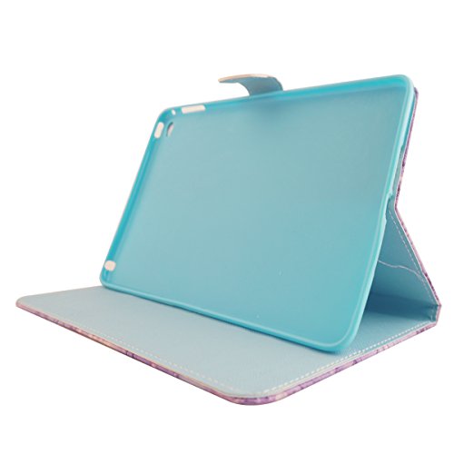 ipad mini 4 Lederhülle – Felfy Slim Full Body Rose Butterfly Muster PU Case Etui Schutz Hülle für ipad mini 4 + 1x Lila Blume Anti Stöpsel + 1x Blau Stylus - 4
