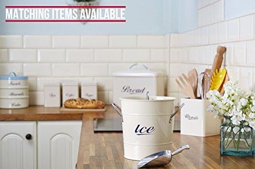 Andrew James Eiskübel/ Eiswürfelbehälter/ Eiseimer In Klassische Creme Mit Scoop, Retro Stil, 3 Liter Kapazität - 2