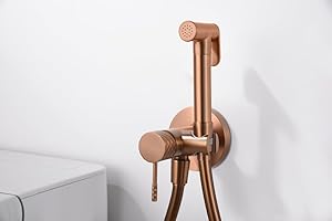 MICE COLLECTION MICE - Grifería monomando empotrada para bidé hecha de latón -Ducha higiénica empotrada y monomando Grifo bidet empotrado Oro Rosa Cepillado RDG053/ORC