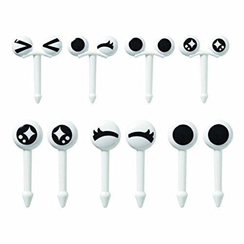 CutezCute Bento Eyes Design Food Pick (Set of 10), Black/White by CuteZCute - 2