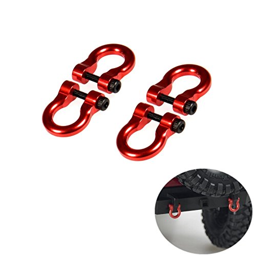 4 Pezzi Alluminio Gancio di traino D-Rings per Traxxas TRX-4 1/10 scala RC buggy accessori