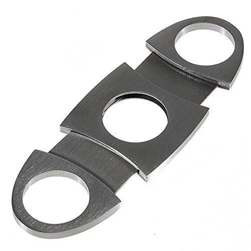 TOOGOO(R) 2X Silver Stainless Steel Double Twin Blade Pocket Cigar Cutter Scissors NEW - 5