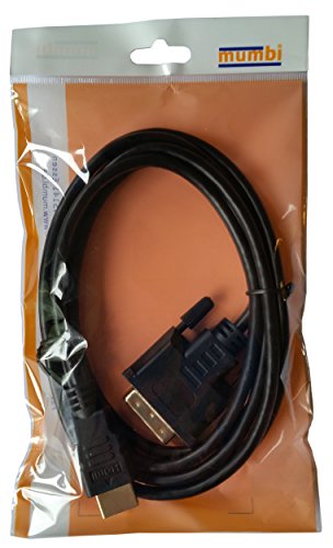 mumbi HDMI / DVI Kabel 2 Meter – 19pol. HDMI-Stecker>18+1 DVI, vergoldet, doppelte Abschirmung, HDTV bis zu 1080p - 7