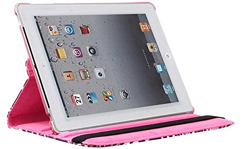 Revesun Schutzhülle, Leder, 360° drehbar, mit Ständer und automatischer Sleep / Wake-Funktion, für Apple ipad Air / ipad (6) (2) (Leopard) - 2