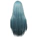 Rise World Wig 80cm Two Tone Long Straight Anime Cosplay Wigs Costume Party Hair Wig(Dark Blue)