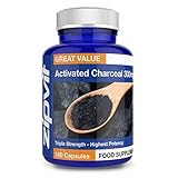 Activated Charcoal 300mg | 180 Coconut Charcoal Capsules | for Digestion and Detox Support